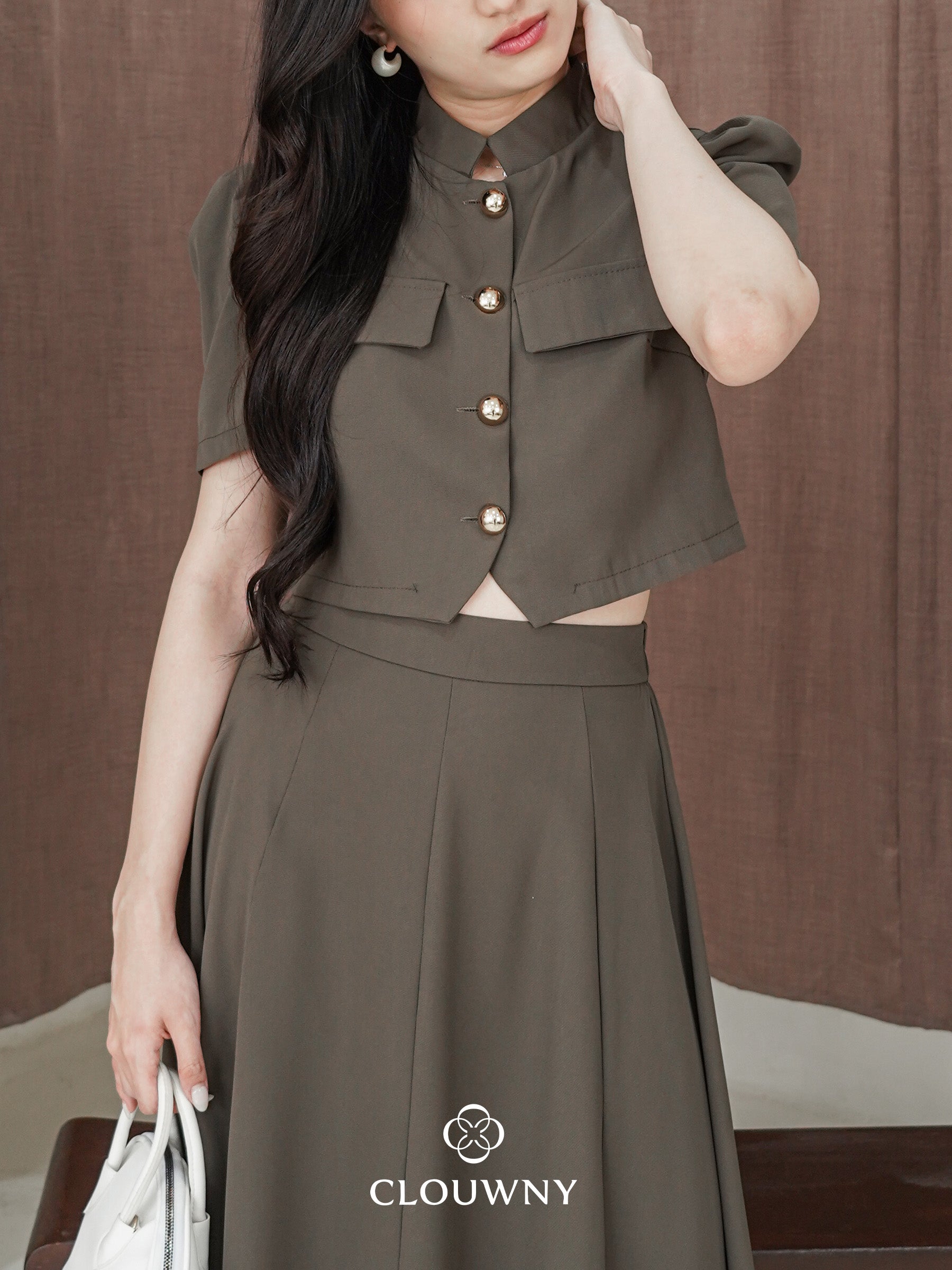 Damas Button Set - Coffee